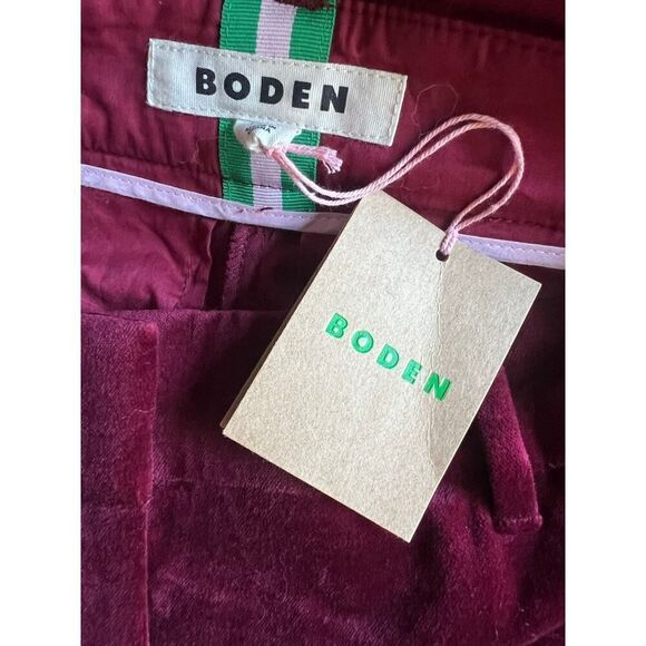 Boden NWT Women's Red Kew Velvet Pants MSRP $160 Size 8R - Picture 5 of 7